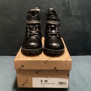 Kids Black Boots with Bling